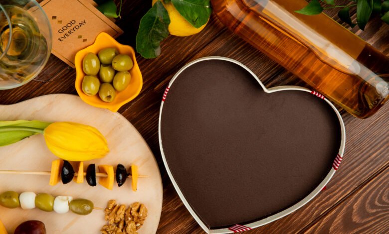 dark chocolate heart shape